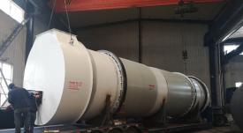 Φ3.2x12m Spent Grains Rotary Drum Dryer With Chain Stove Export to Serbia